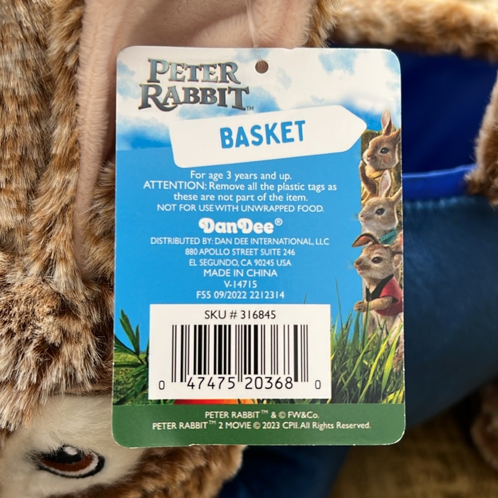 NWT Peter Rabbit Plush Easter Basket - Picture 7 of 7